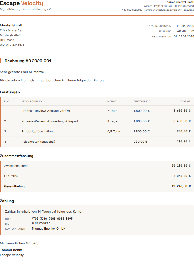 Invoice — Client Billing preview