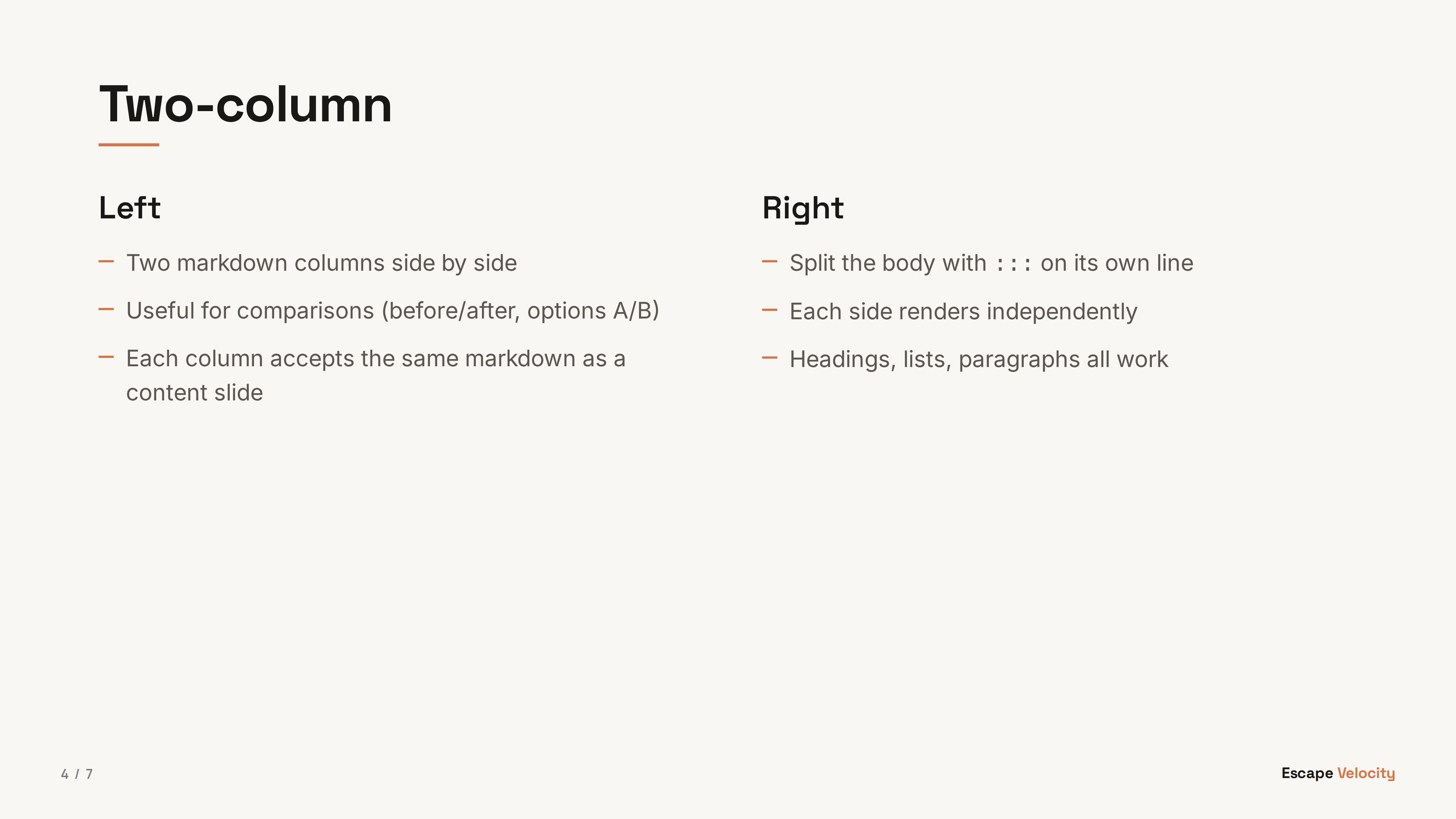 Two-column preview